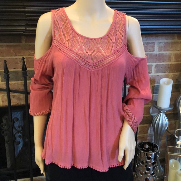 Rewind Tops - ⬇️Flash Sale! Cold Shoulder 3/4 Sleeve Gauze Top